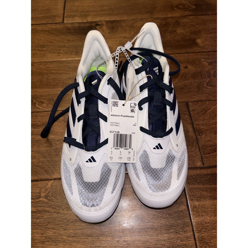 adidas Women 6.5 Adizero Purehustle 3 Elite Sneaker Softball IG7128 White‎ Blue